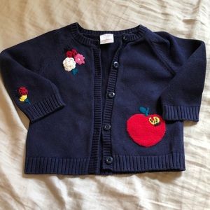 Hanna Andersson- Navy Blue Embroidery Cardigan